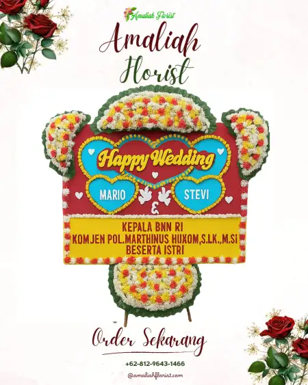 Papan Bunga Pernikahan Panji Sari